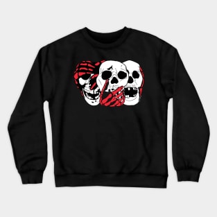 3 Skulls (w/red) Crewneck Sweatshirt